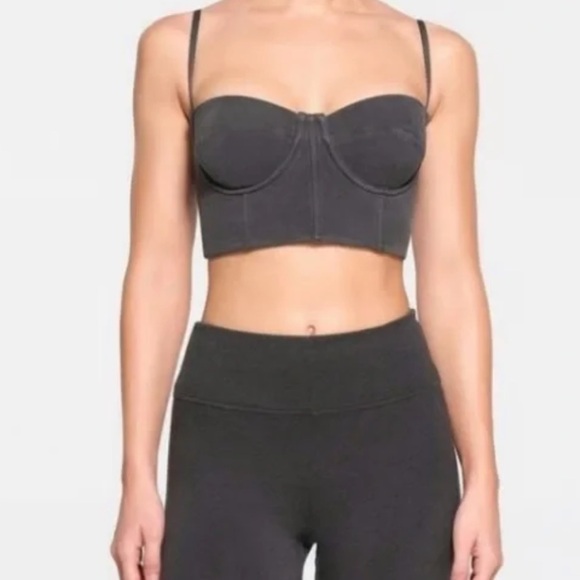 SKIMS Tops - Skims Outdoor Dark Gray Bustier Bra in Ash